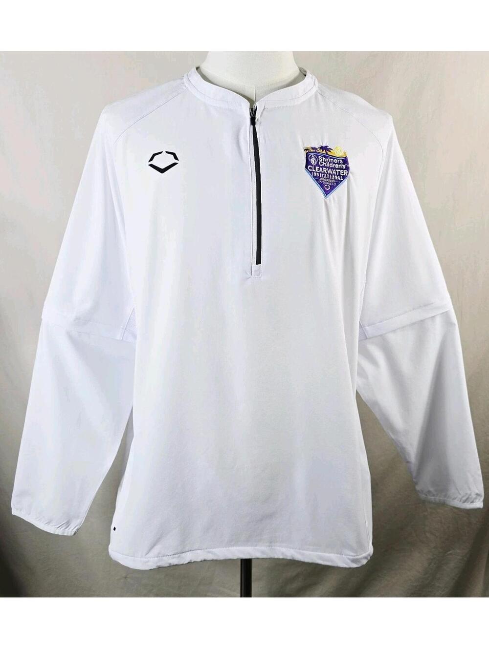 EvoShield Quarter Zip BP Jacket White Clearwater Invitational Softball XL